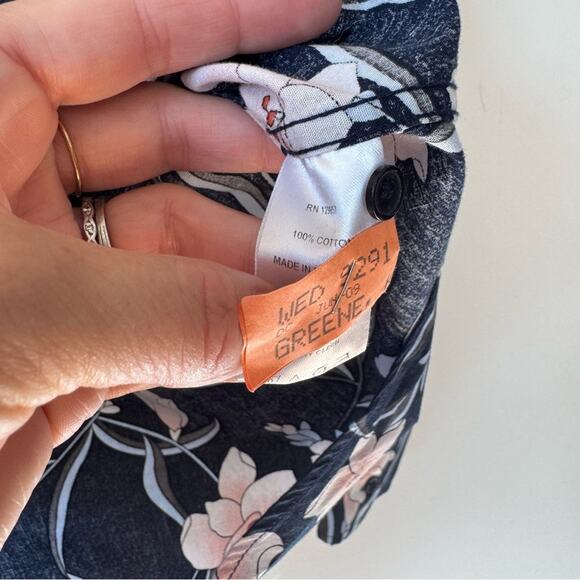 The Shirt by Rochelle Behrens Navy Floral Button Down - Picture 6 of 6